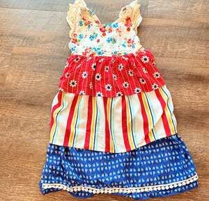 Wildflowers Clothing Americana Floral Tiered Ruffle Dress
